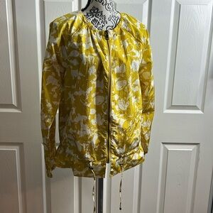 Sabie Floral Leaf Drawstring Waist Jacket M